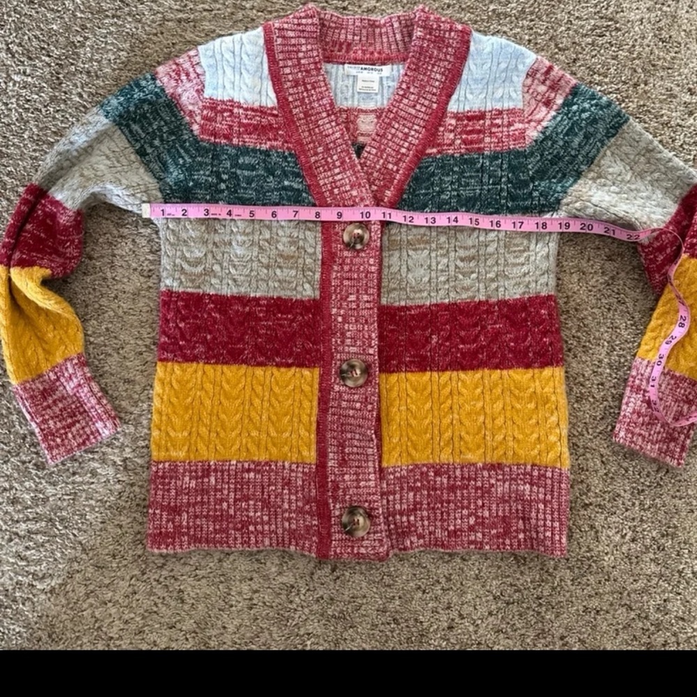 GLAMOROUS DARK RED MULTI MELANGE CARDIGAN
Size US 8 - Picture 11 of 12